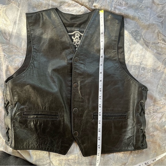 JR Genuine Leather Women’s Motorcycle Side Lace Snap Up Vest - Picture 6 of 14